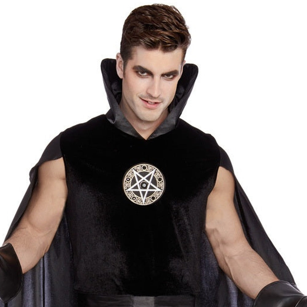 Gothic Kostuum Heren | Pentagram Tuniek | Cape | Riem