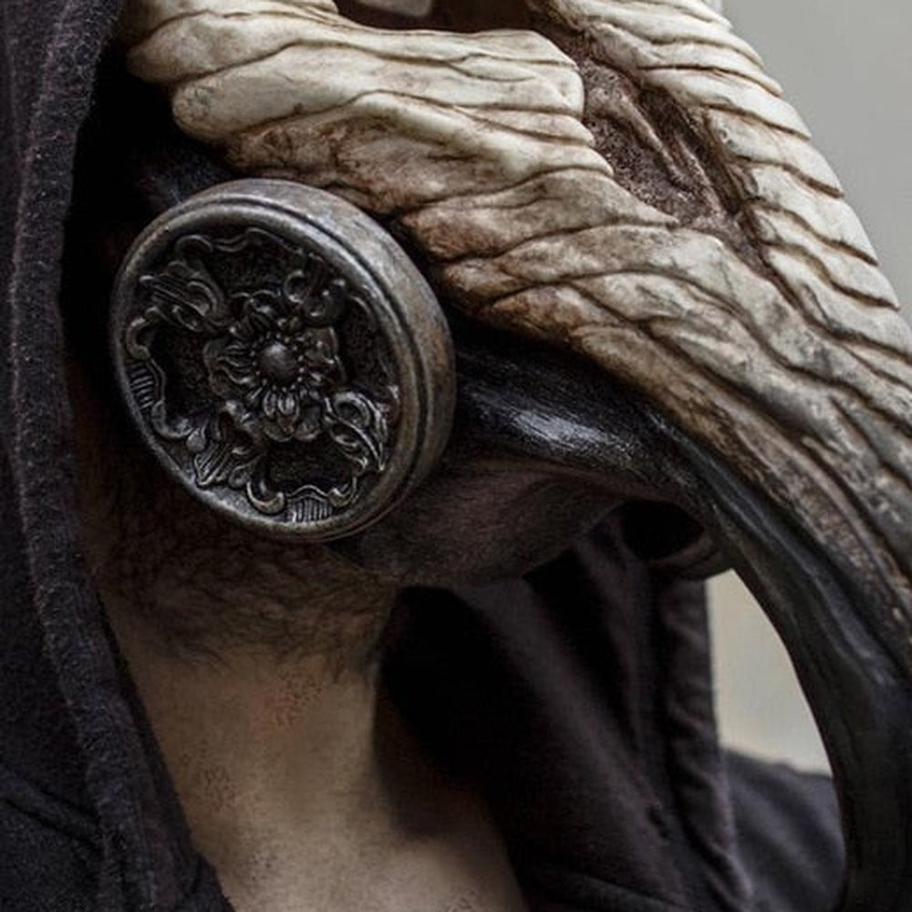 Pestdokter Ravenmasker | Wit Zwart | Rubber | Sierschijven