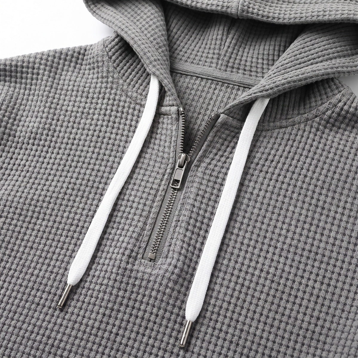 Wafelhoodie Heren | Korte Rits | Buidelzak