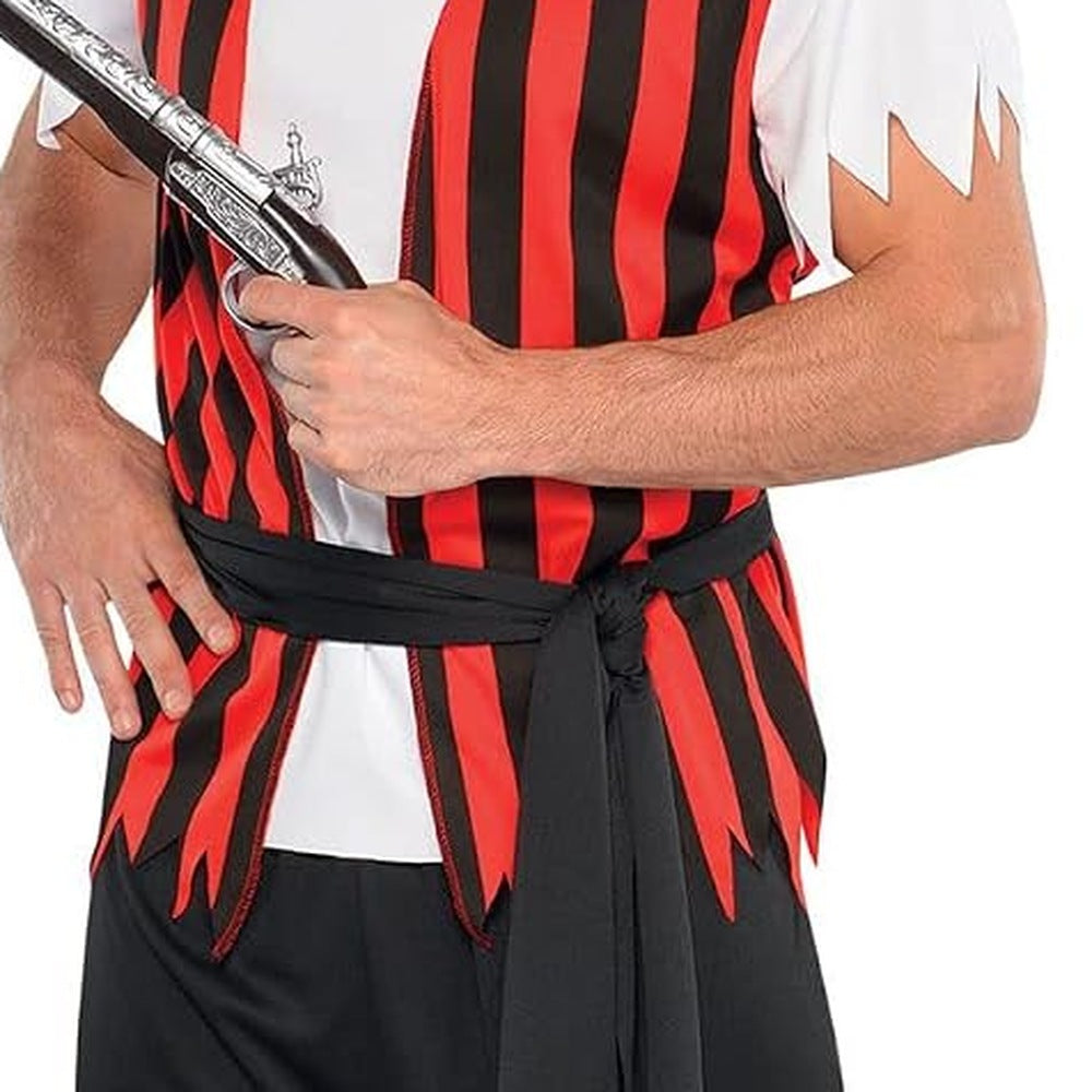Piraten Kostuum Gestreept | Hemd met Vest | Hoofddoek | Sjerp | Broek