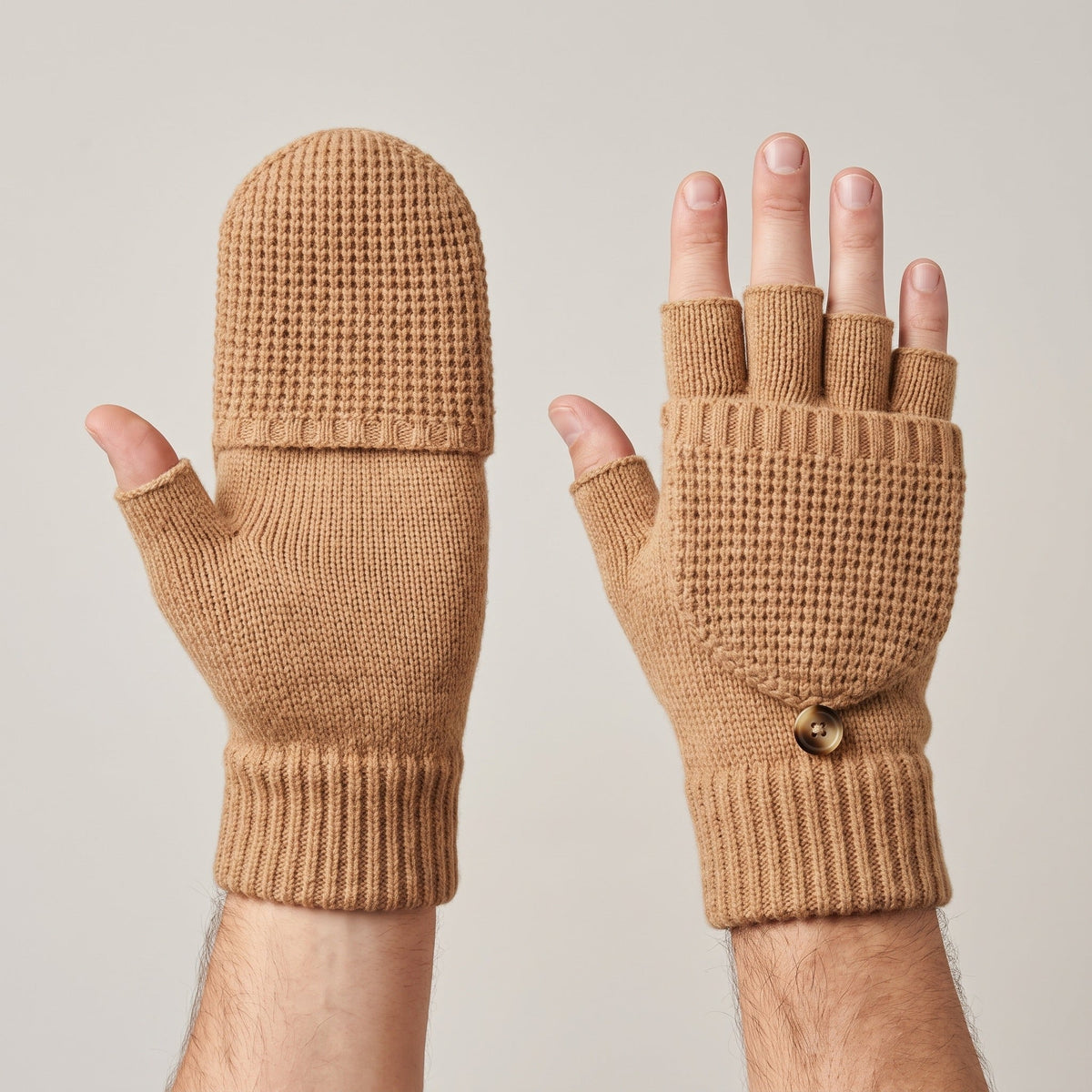 Vingerloze Handschoenen | Omklapbare Want | Gebreid | Unisex