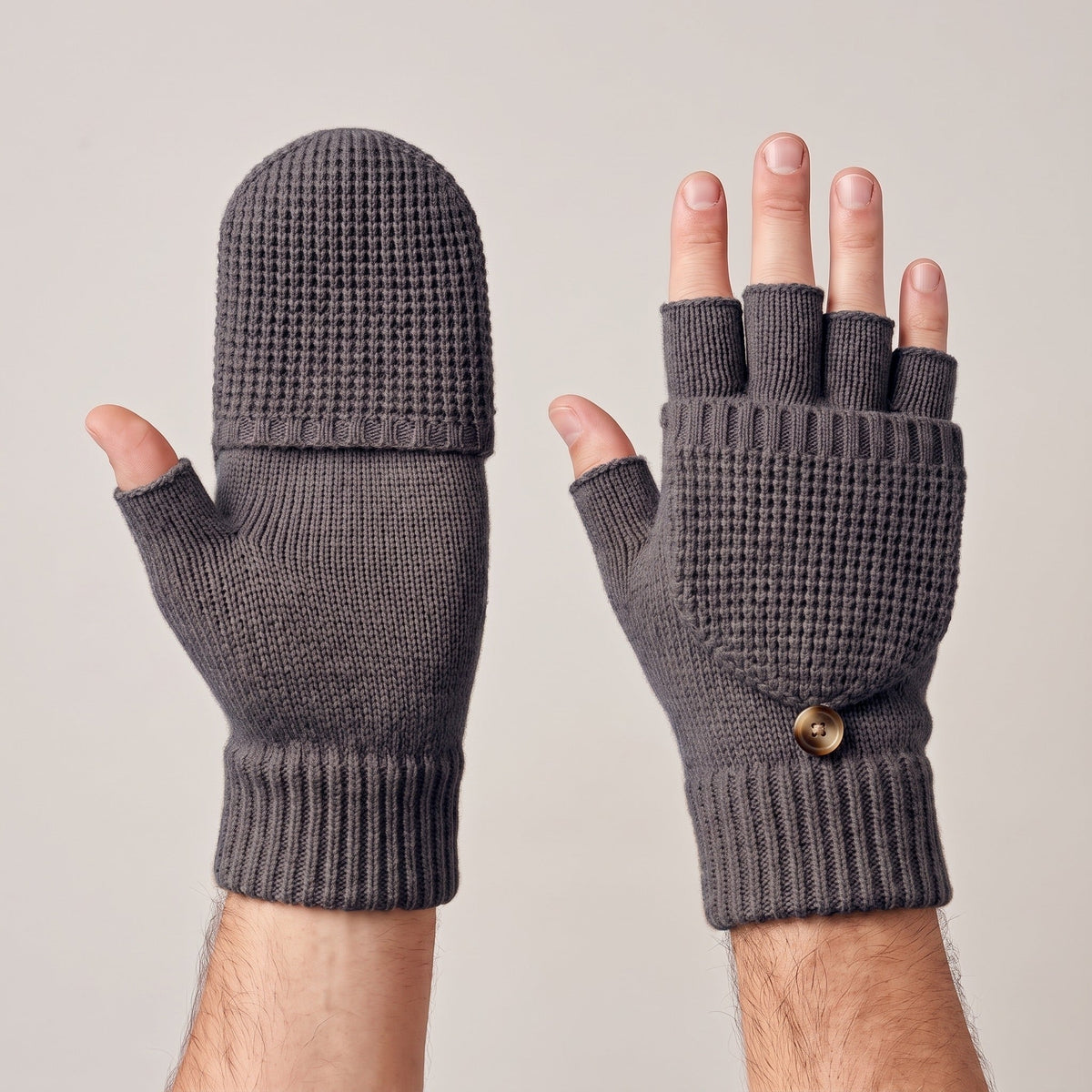 Vingerloze Handschoenen | Omklapbare Want | Gebreid | Unisex