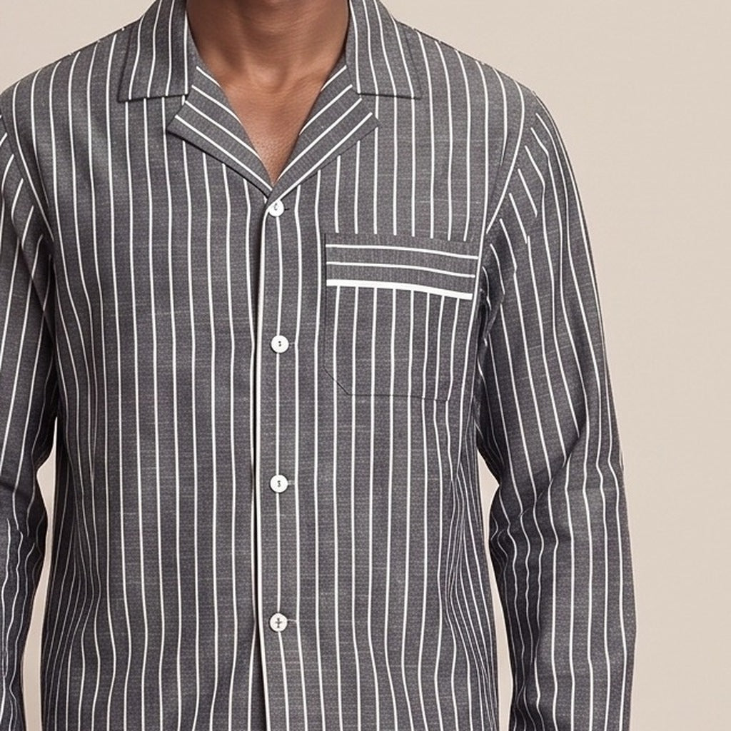 Gestreepte Pyjama Heren | Knoopsluiting | 2 Kleuren