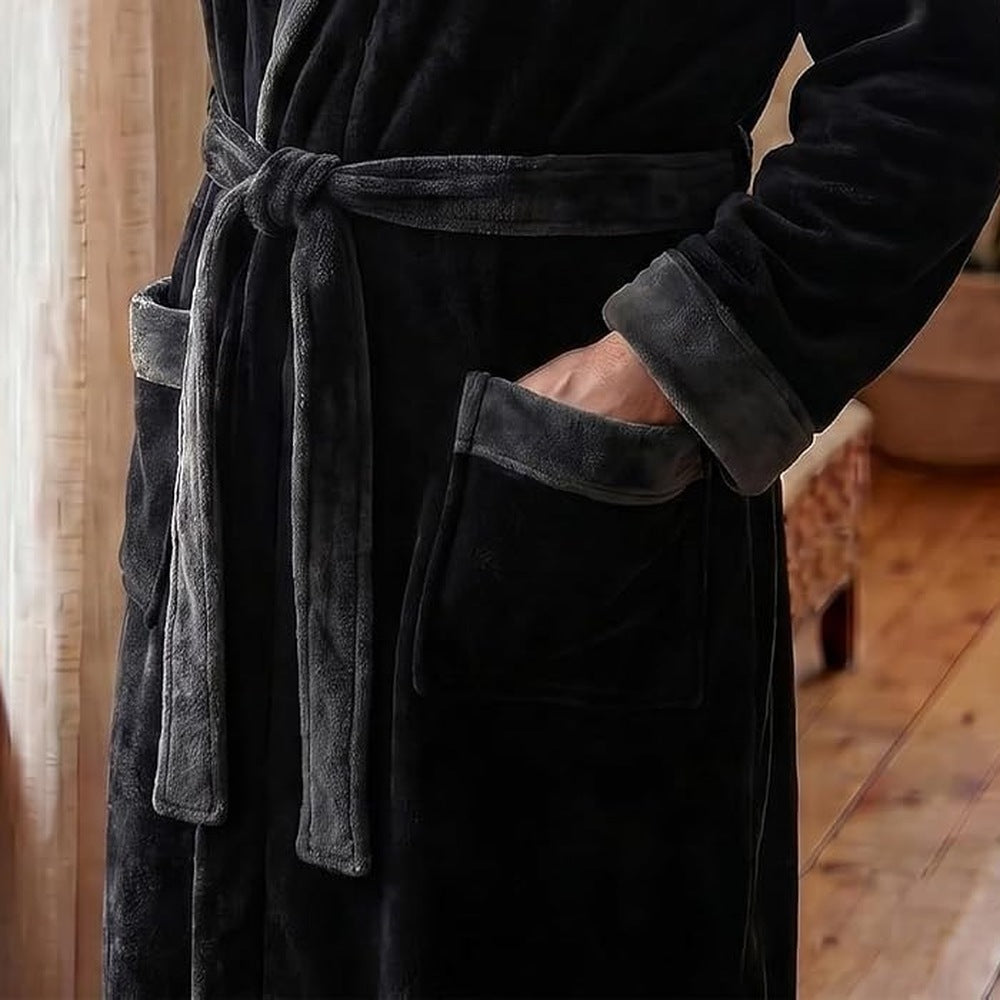 Fleece Badjas Heren met Capuchon | Tweekleurig | 10 Kleuren