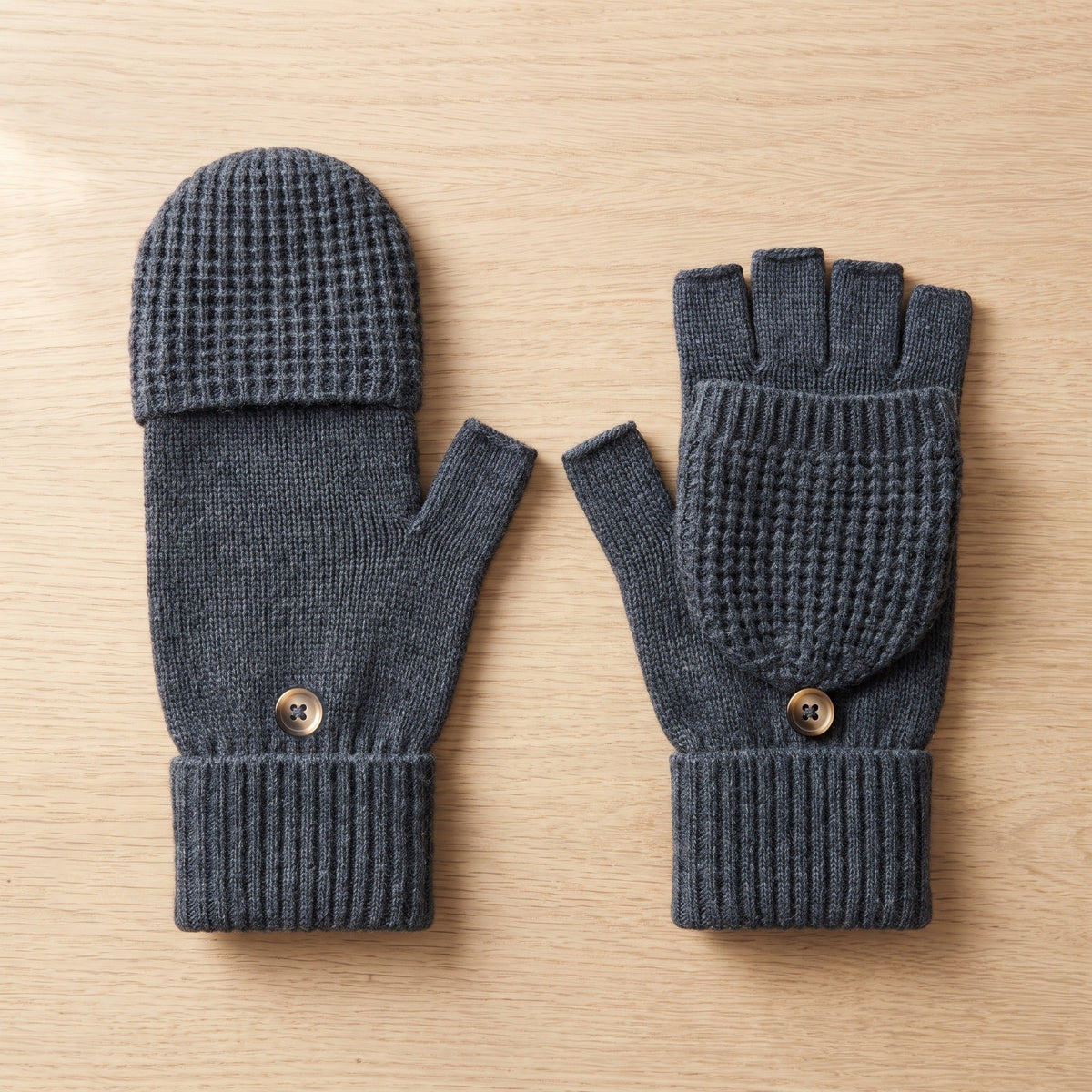Vingerloze Handschoenen | Omklapbare Want | Gebreid | Unisex