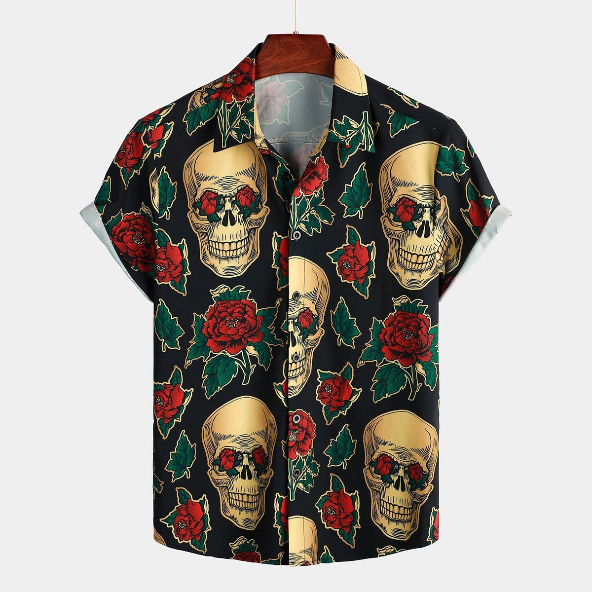 Doodskop Overhemd Heren | Korte Mouw | Bloemenprint | 8 Designs