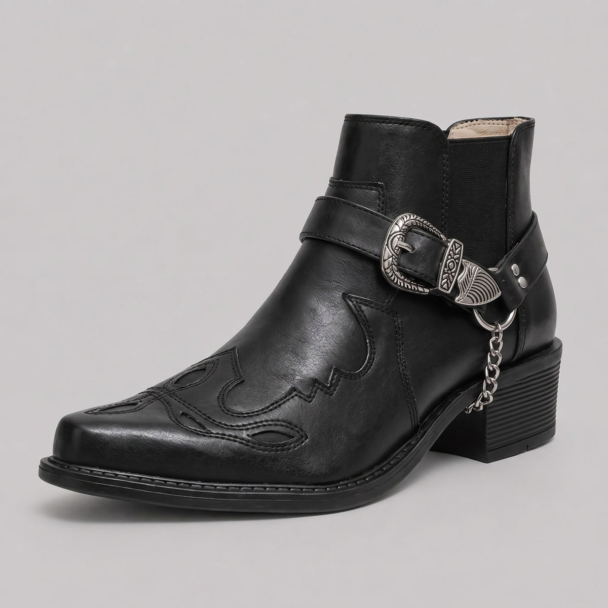 Cowboylaarzen Heren met Gesp en Ketting | Spitse Neus | 3 Kleuren