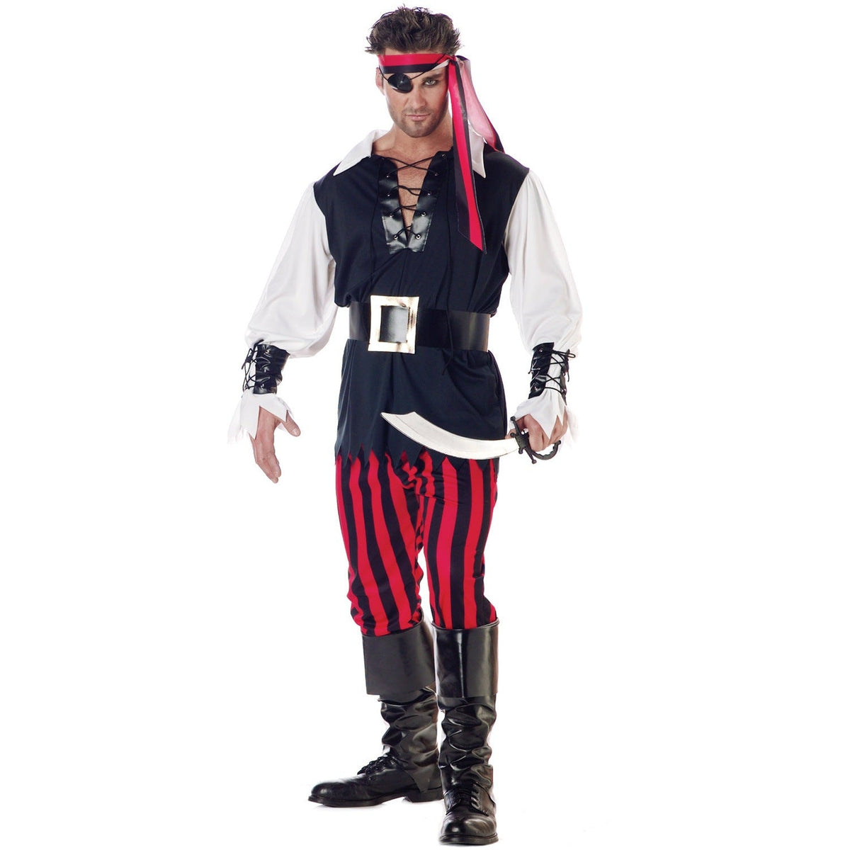 Piraten Kostuum Heren | Hemd | Broek | Bandana | Ooglapje