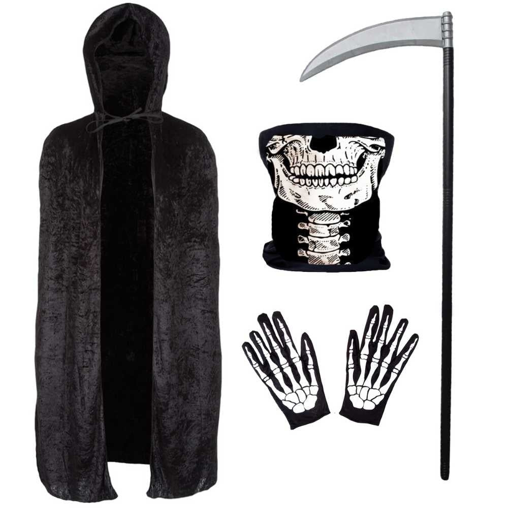 Magere Hein Cape Set | Doodskop Col | Skelethandschoenen | Zeis
