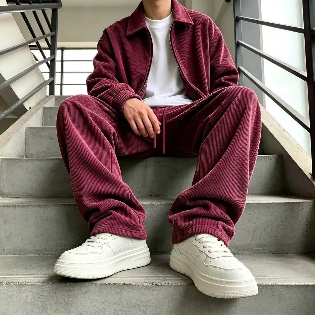Corduroy Set Heren | Jack met Rits | Wijde Broek | 5 Kleuren