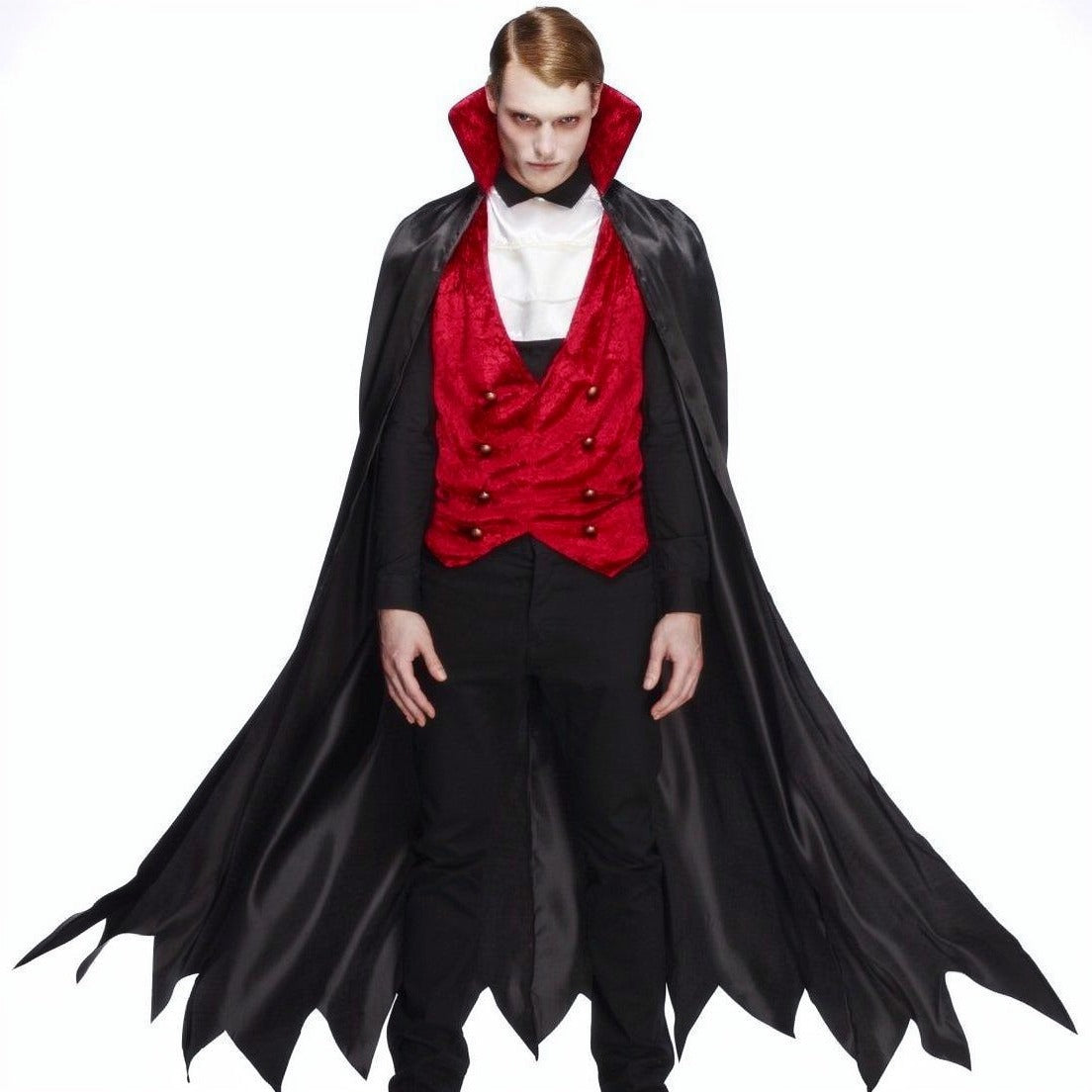 Dracula Cape Kostuum | Fluwelen Gilet | Das