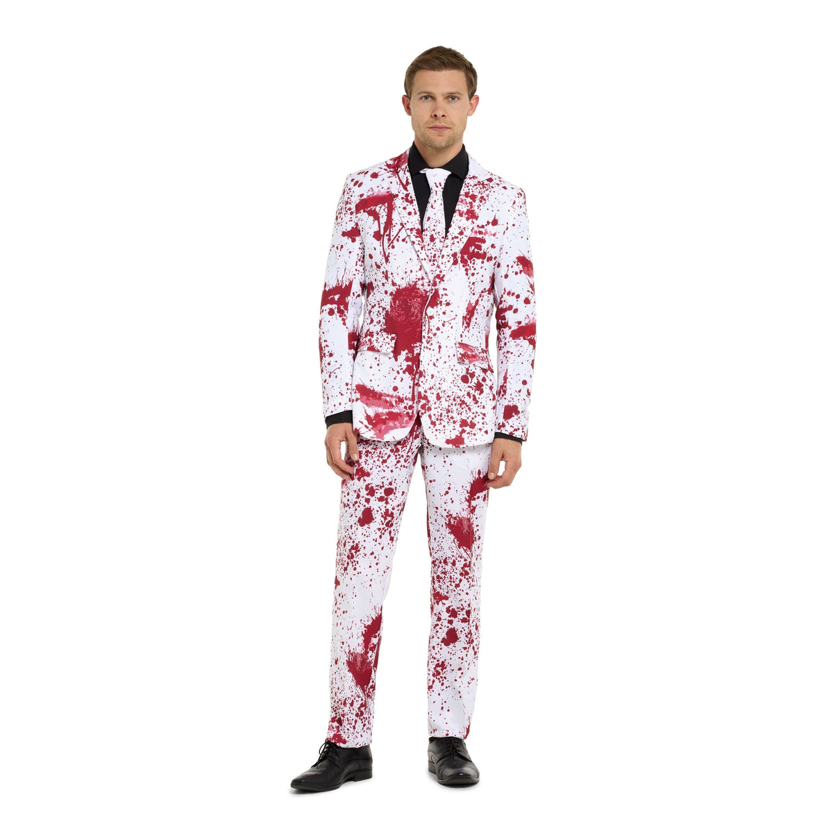 Bloederig Pak Heren | Wit | Bloedspetters | Colbert, Broek, Stropdas