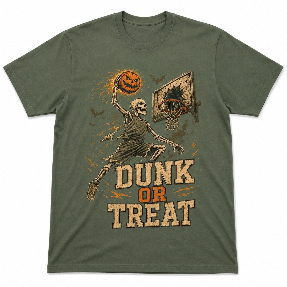 Basketbal Skelet T-Shirt | Dunk or Treat | Halloween | 3 Kleuren