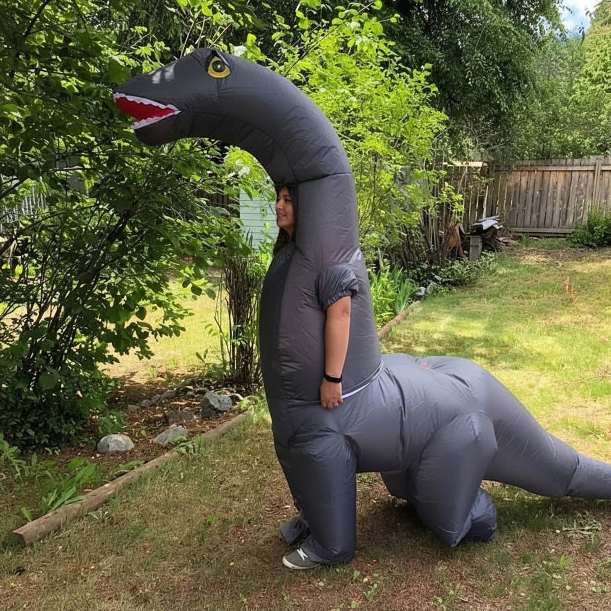 Opblaasbaar Dinosaurus Kostuum | Lange Nek | Volwassenen