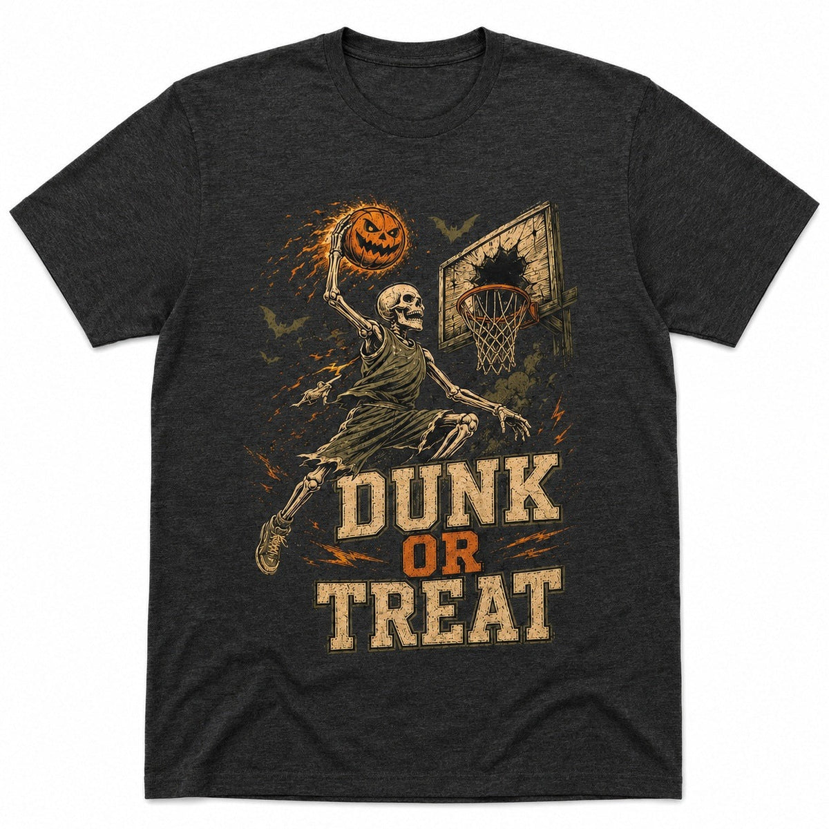 Basketbal Skelet T-Shirt | Dunk or Treat | Halloween | 3 Kleuren