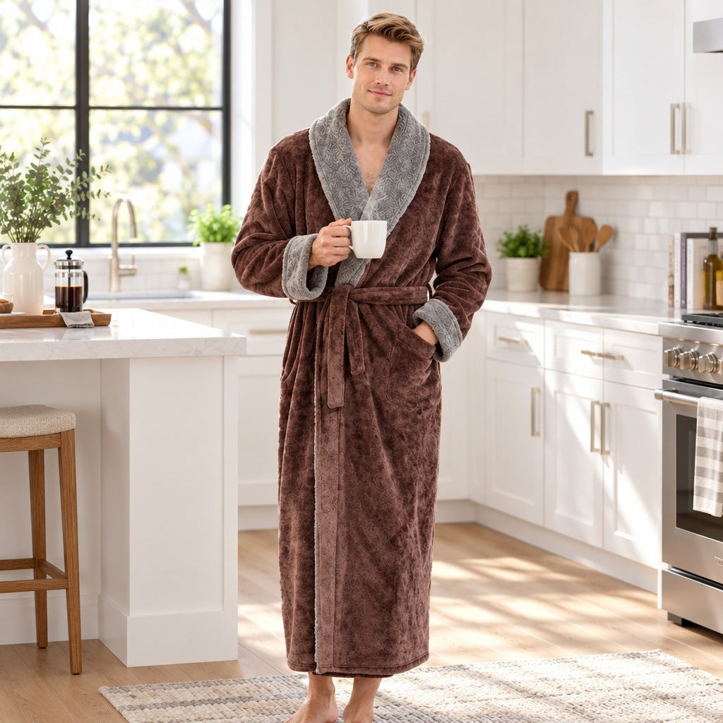 Koraalfleece Badjas Heren | Sjaalkraag | 3 Kleuren