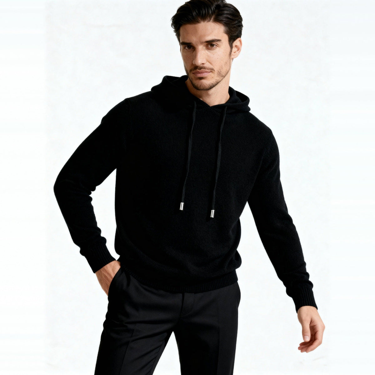 Fijngebreide Hoodie Heren | Trekkoord | Lange Mouw | Smart Casual