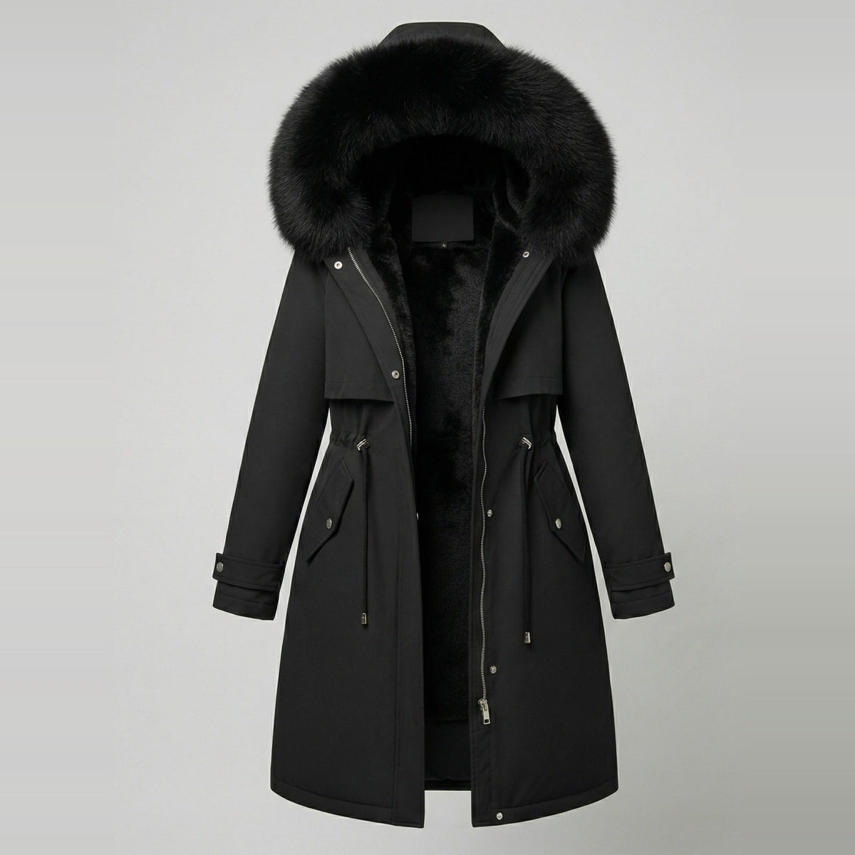 Wintermantel Dames met Capuchon | Imitatiebont | 5 Kleuren