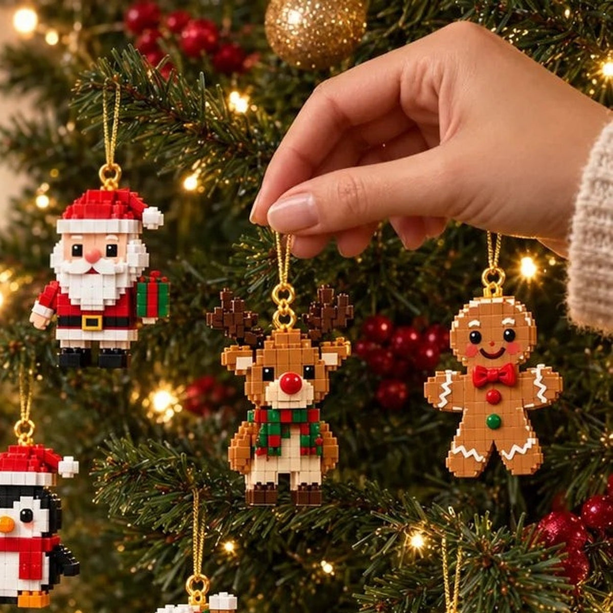 Adventskalender met 24 Mini Bouwsets | Kersthangers om te Bouwen
