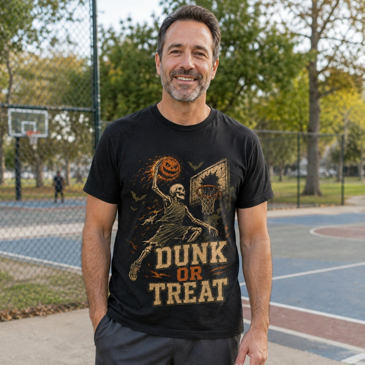 Basketbal Skelet T-Shirt | Dunk or Treat | Halloween | 3 Kleuren