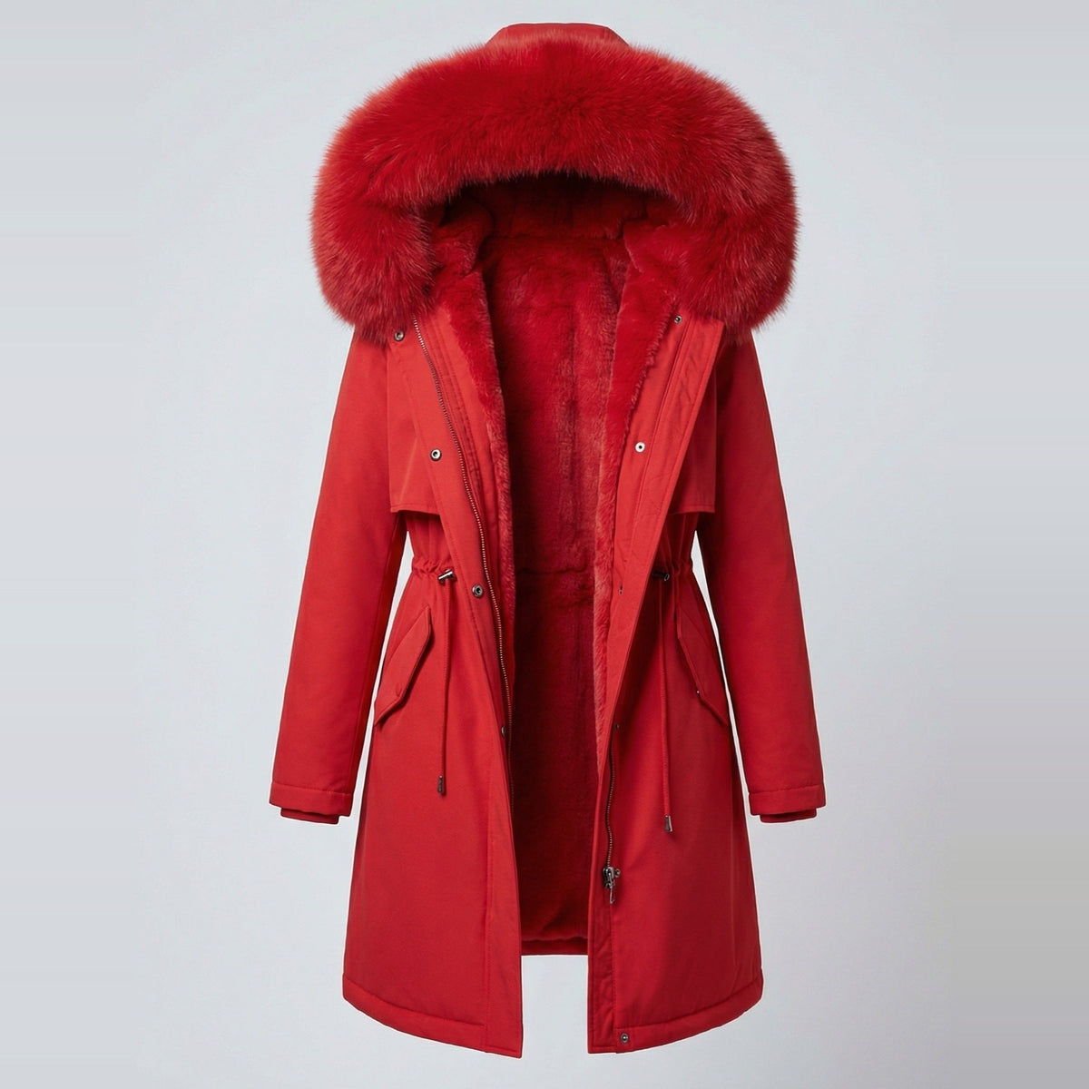 Wintermantel Dames met Capuchon | Imitatiebont | 5 Kleuren