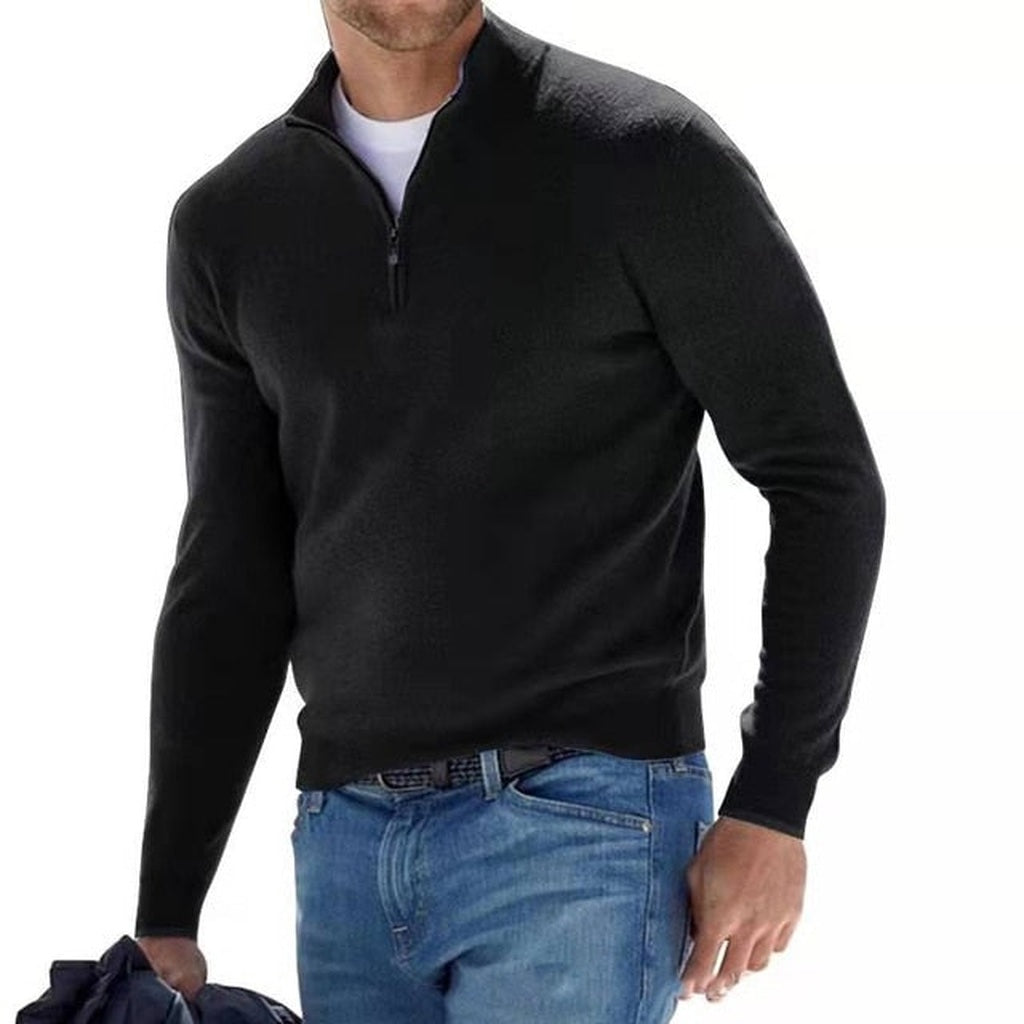 Quarter Zip Trui Heren | Fijngebreid | Opstaande Kraag | 8 Kleuren