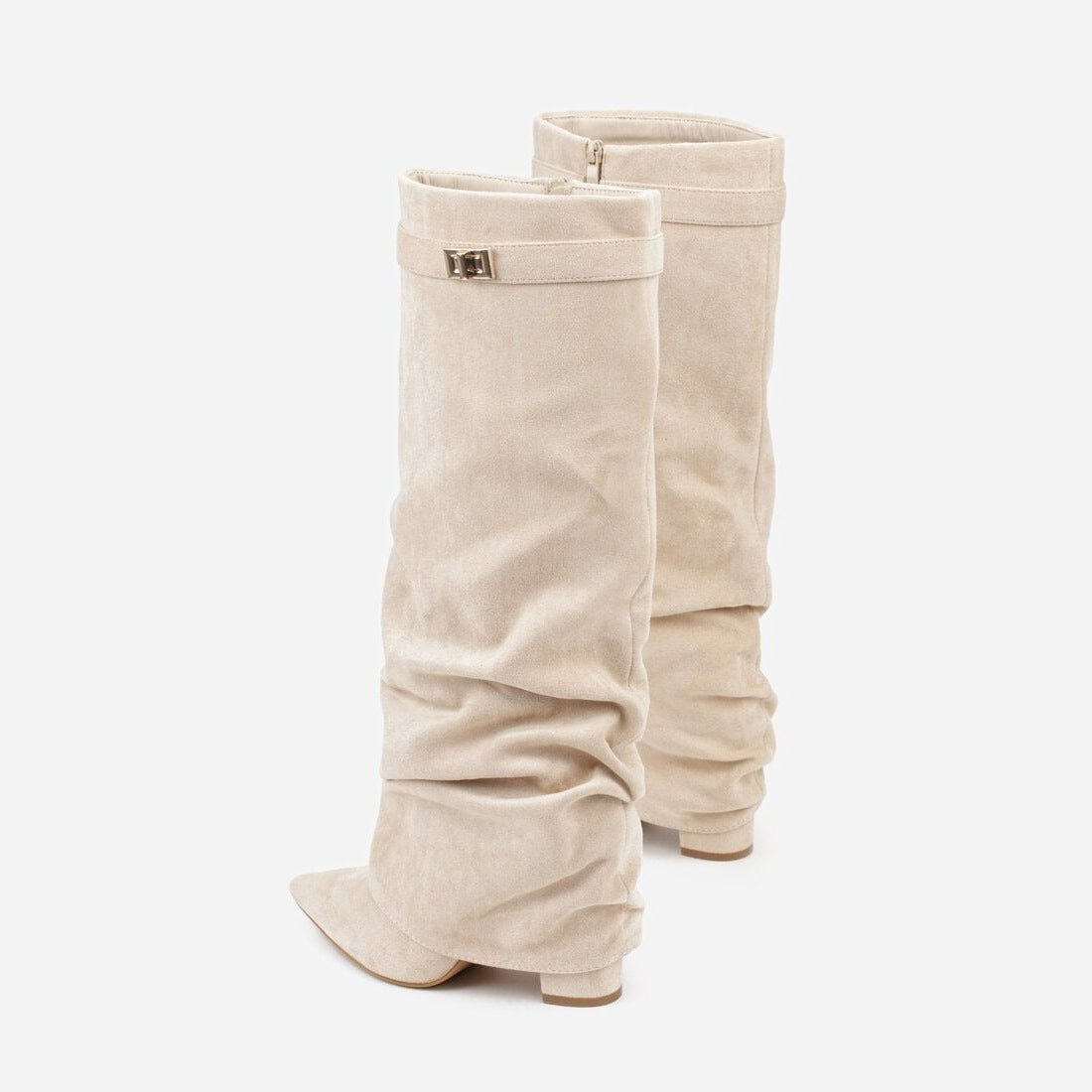Slouch Laarzen Dames met Omslag | Puntige Neus | Kniehoog | 5 Kleuren