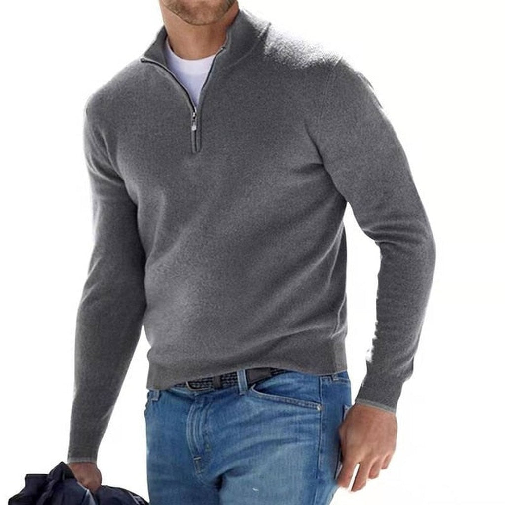 Quarter Zip Trui Heren | Fijngebreid | Opstaande Kraag | 8 Kleuren