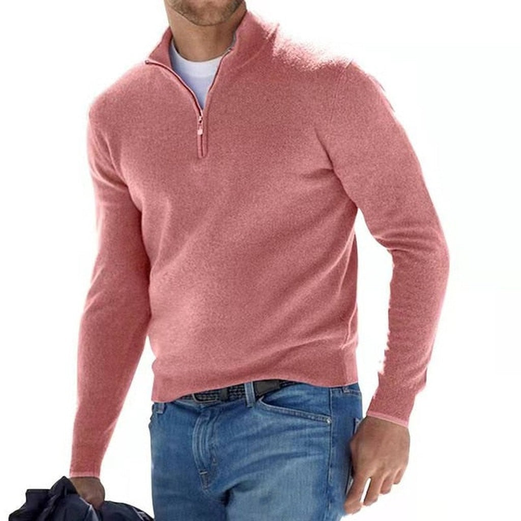 Quarter Zip Trui Heren | Fijngebreid | Opstaande Kraag | 8 Kleuren