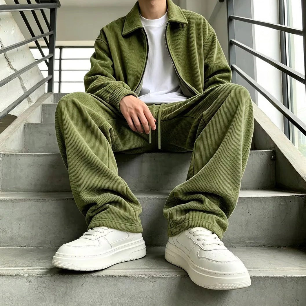 Corduroy Set Heren | Jack met Rits | Wijde Broek | 5 Kleuren