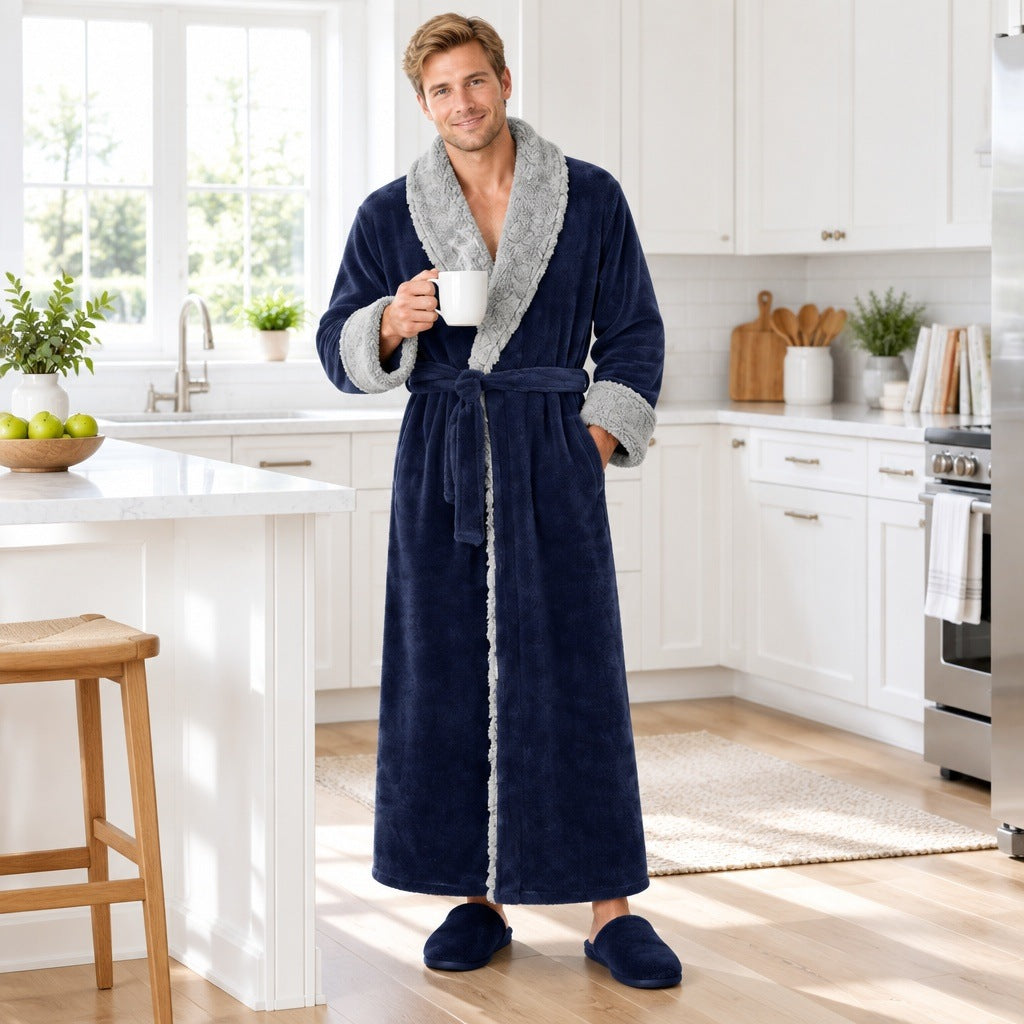Koraalfleece Badjas Heren | Sjaalkraag | 3 Kleuren