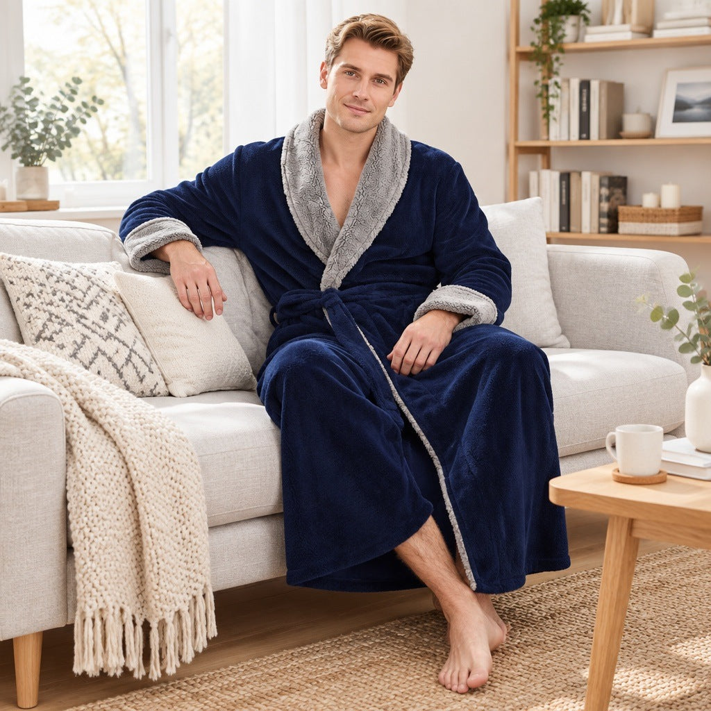 Koraalfleece Badjas Heren | Sjaalkraag | 3 Kleuren