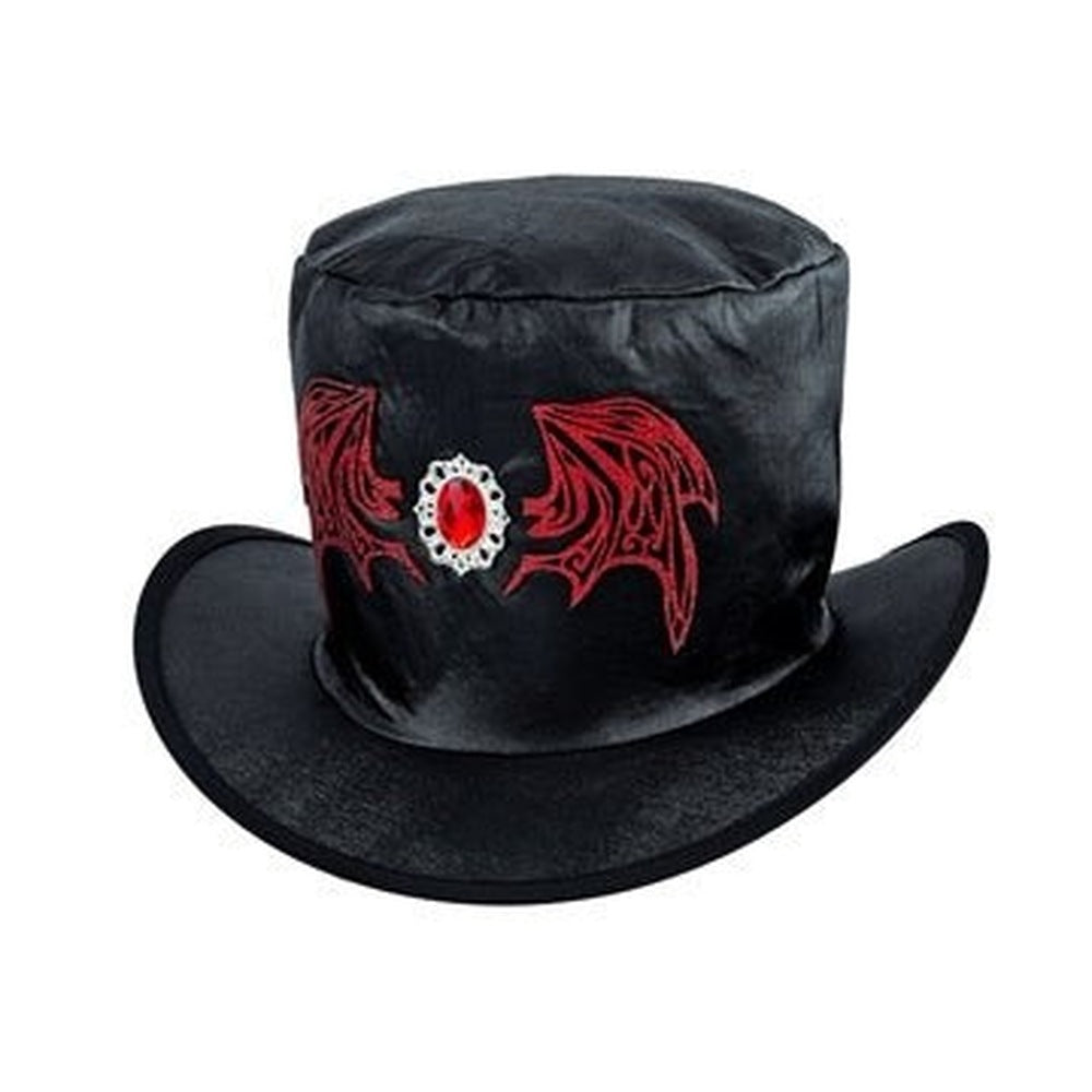 Gothic Vampier Kostuum | Slipjas | Krijtstreepbroek | Hoge Hoed | Jabot