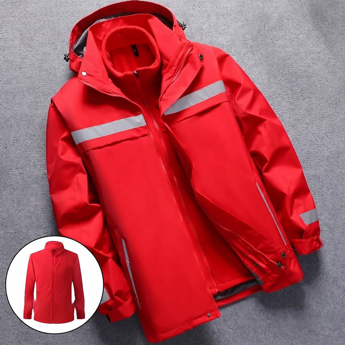 3-in-1 Jas Heren | Reflecterend | Uitneembare Fleecevoering | Capuchon
