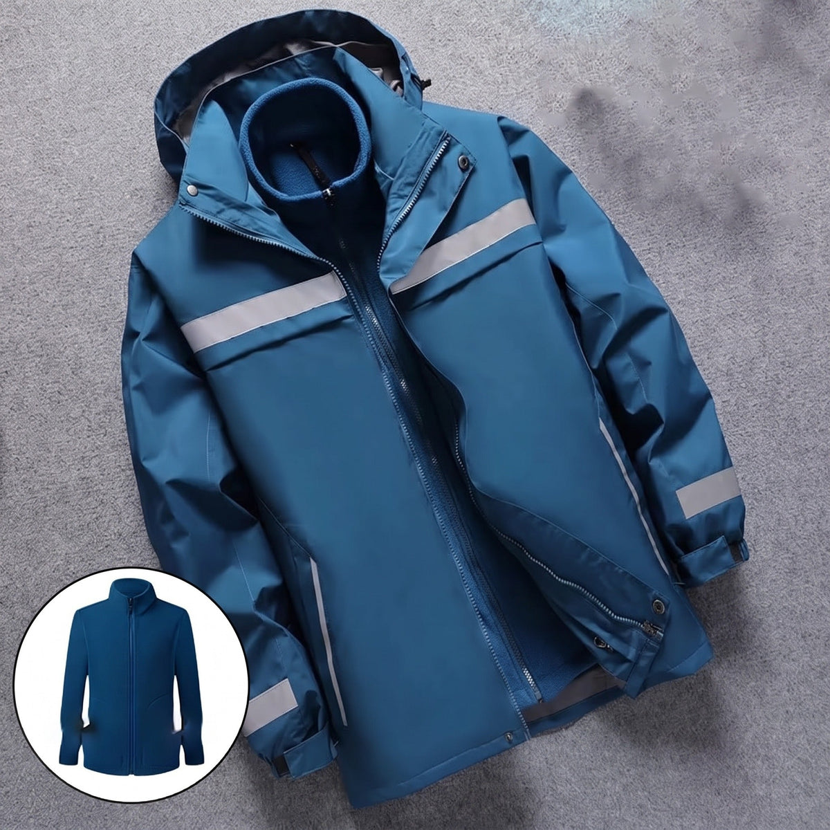 3-in-1 Jas Heren | Reflecterend | Uitneembare Fleecevoering | Capuchon