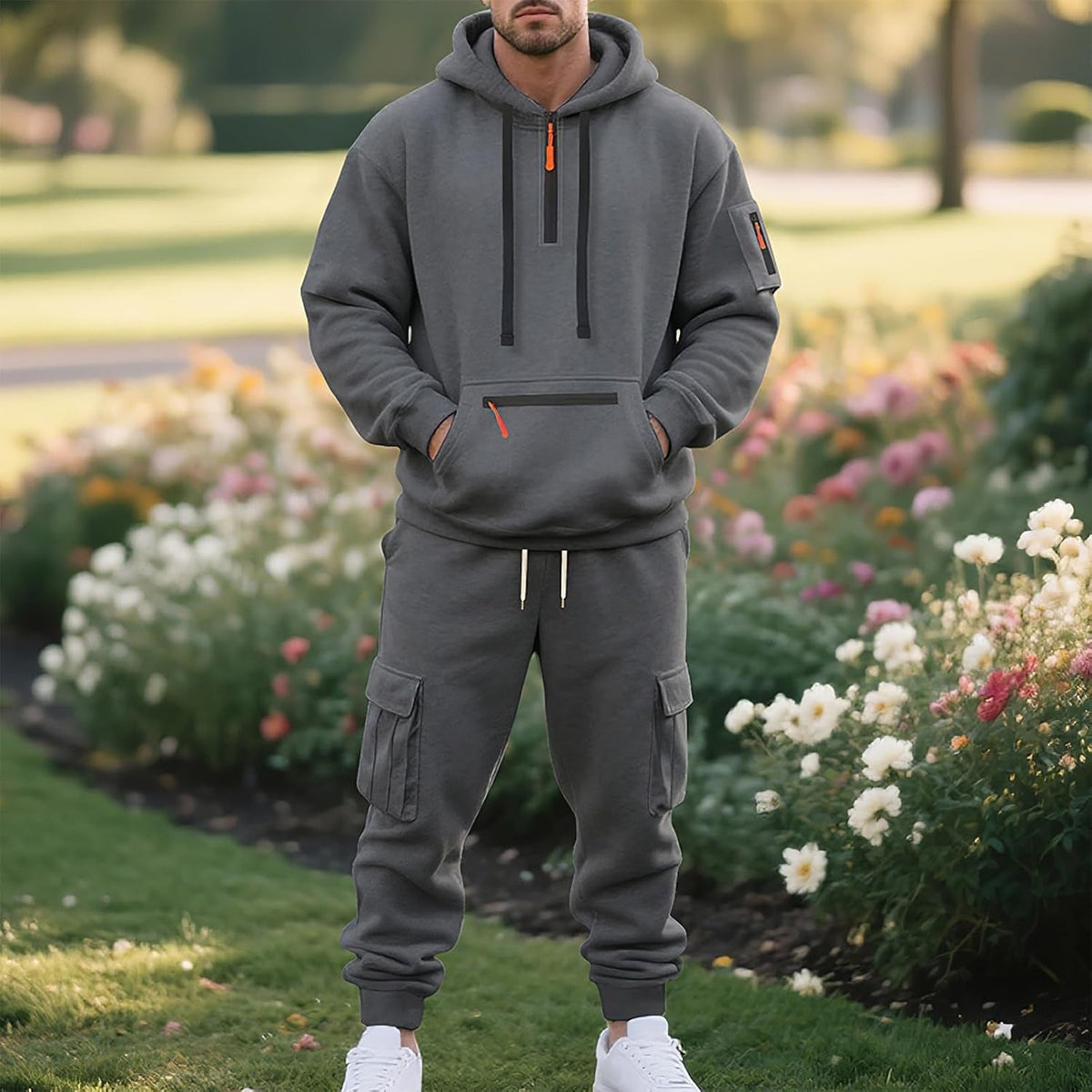 Cargo Joggingpak Heren | Hoodie met Ritszakken | 6 Kleuren