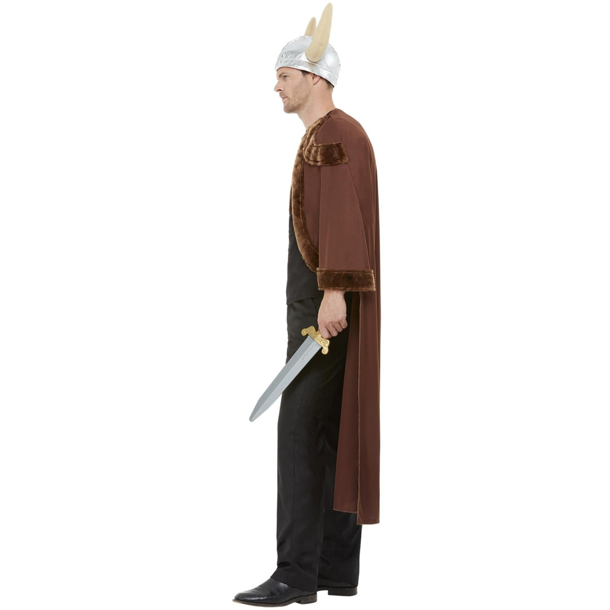 Viking Kostuum Heren | Cape met Bontkraag | Helm met Hoorns