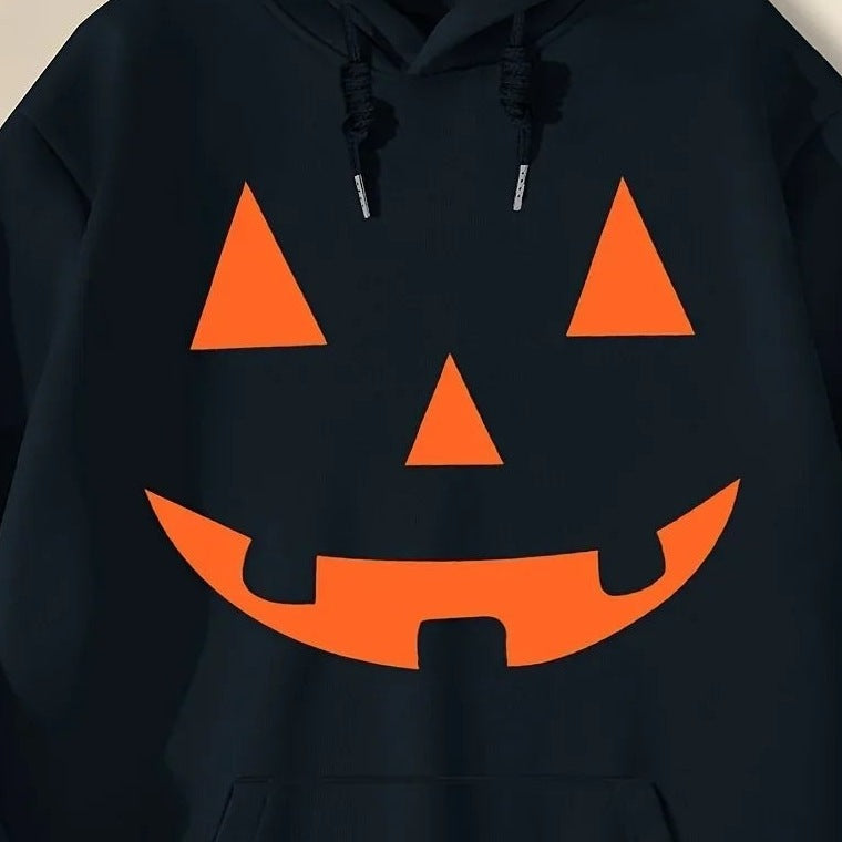Pompoen Gezicht Hoodie | Halloween | Trui met Capuchon | 4 Kleuren