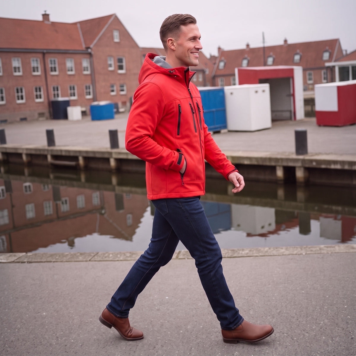 Softshell Jas Heren | Capuchon | Gevoerd | Veel Zakken