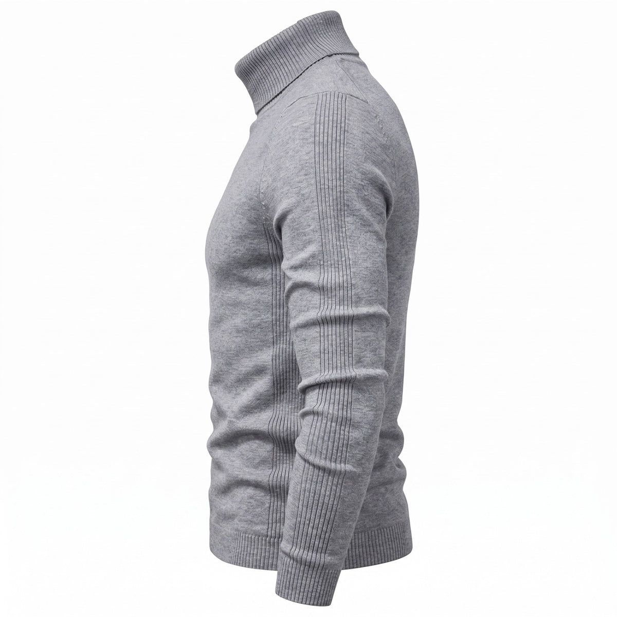 Slim Fit Coltrui Heren | Fijngebreid | Geribde Col