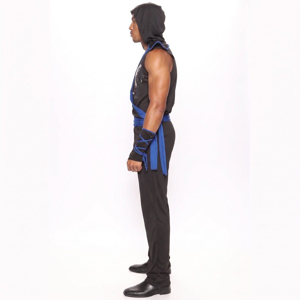 Ninja Tuniek met Capuchon Heren | Zwart Blauw | Armstukken | Sjerp