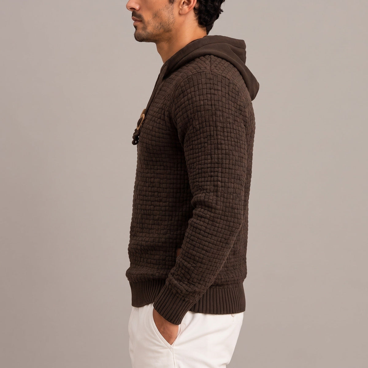 Gebreide Hoodie Heren met Mandpatroon | 8 Kleuren