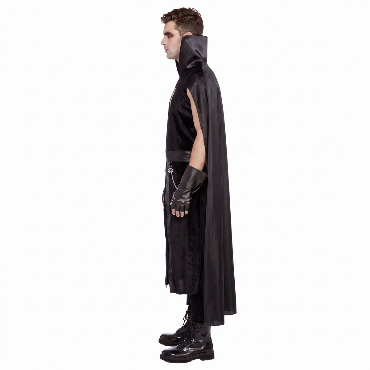 Gothic Kostuum Heren | Pentagram Tuniek | Cape | Riem