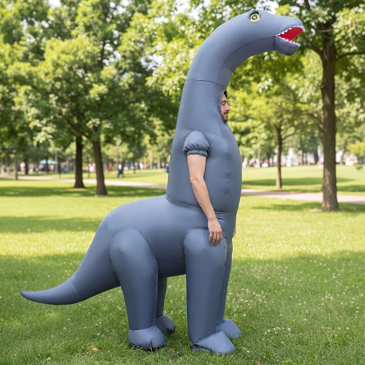 Opblaasbaar Dinosaurus Kostuum | Lange Nek | Volwassenen