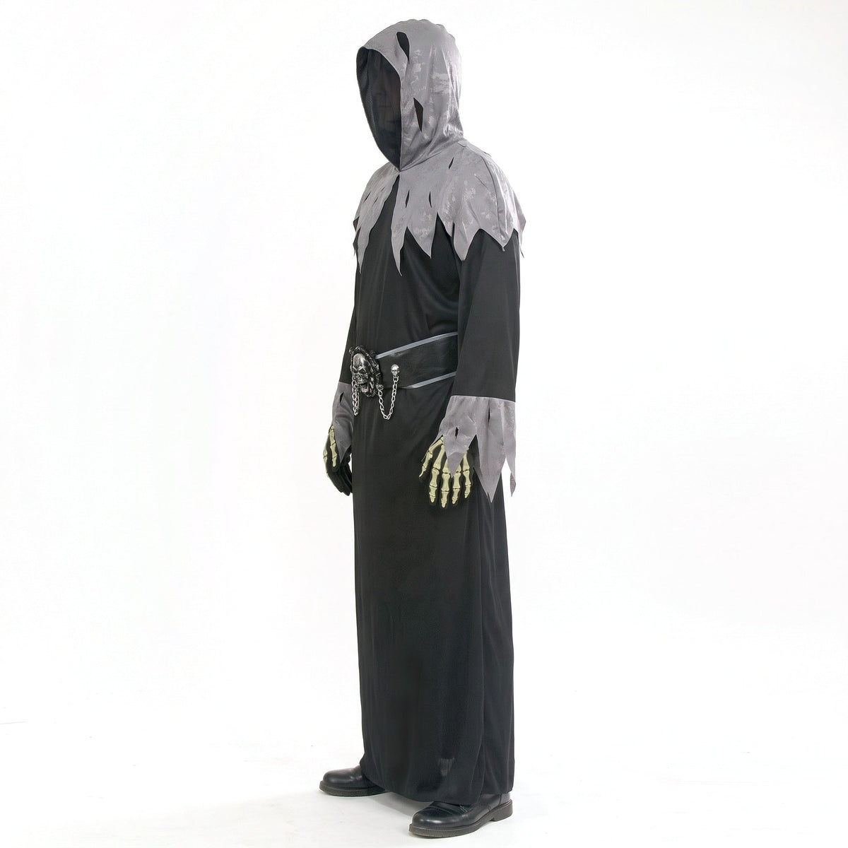 Magere Hein Kostuum | Gewaad met Capuchon | Masker | Schedelriem