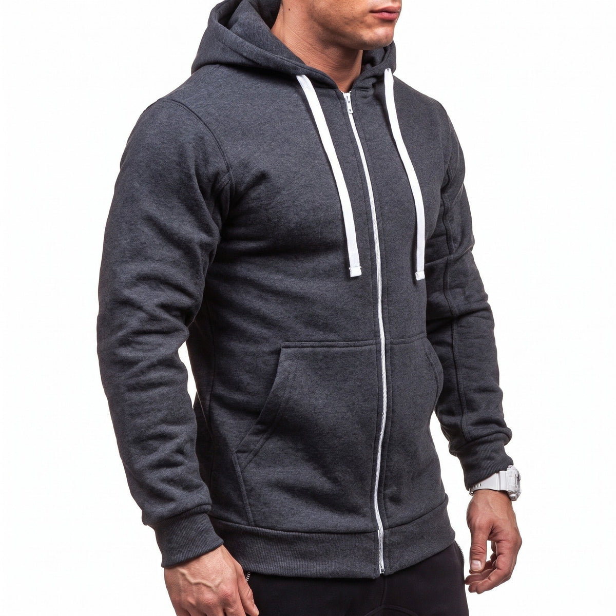 Fleece Vest met Capuchon Heren | Trekkoord | 4 Kleuren
