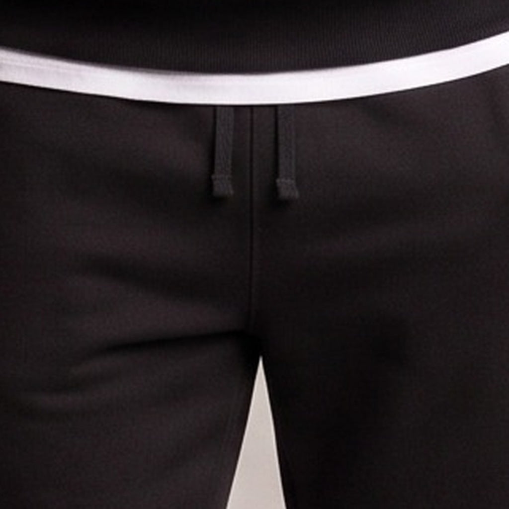 Joggingpak Heren met Kraag | Sweater met Korte Rits | Zwart