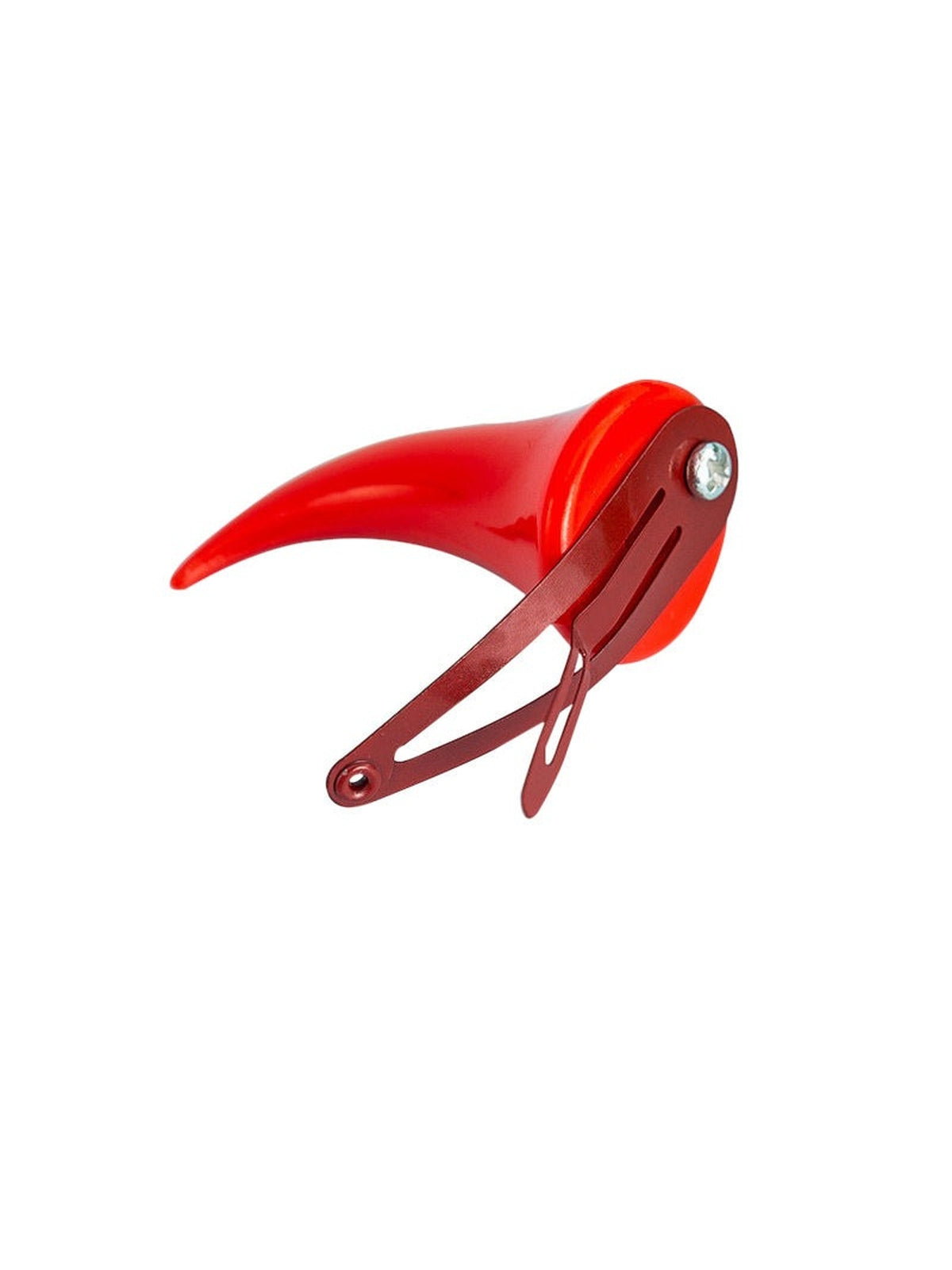 Rood duivelshoorntje met metalen klikspeld