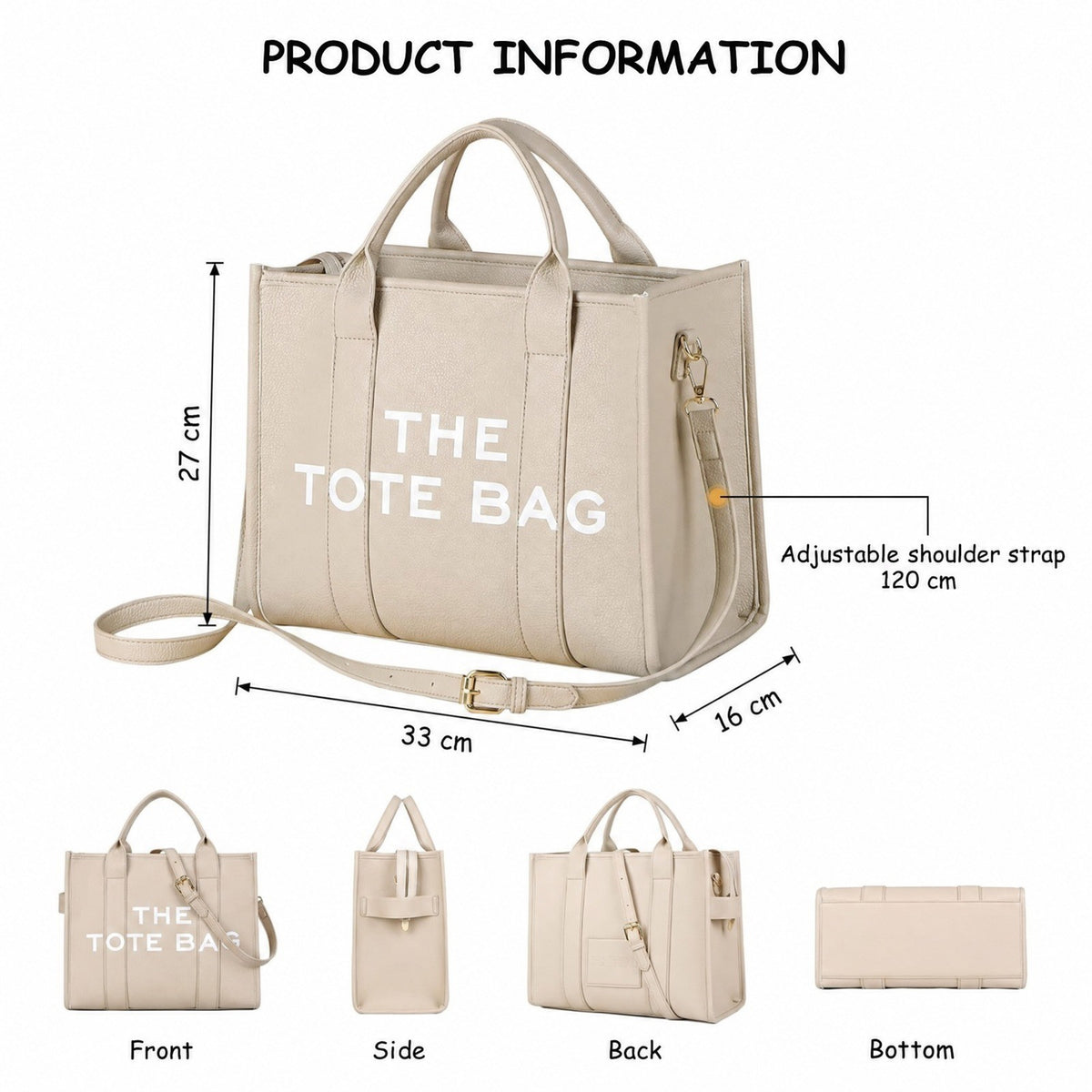 Totebag – stijlvolle handtas van imitatieleer voor dames-Boutique Moda