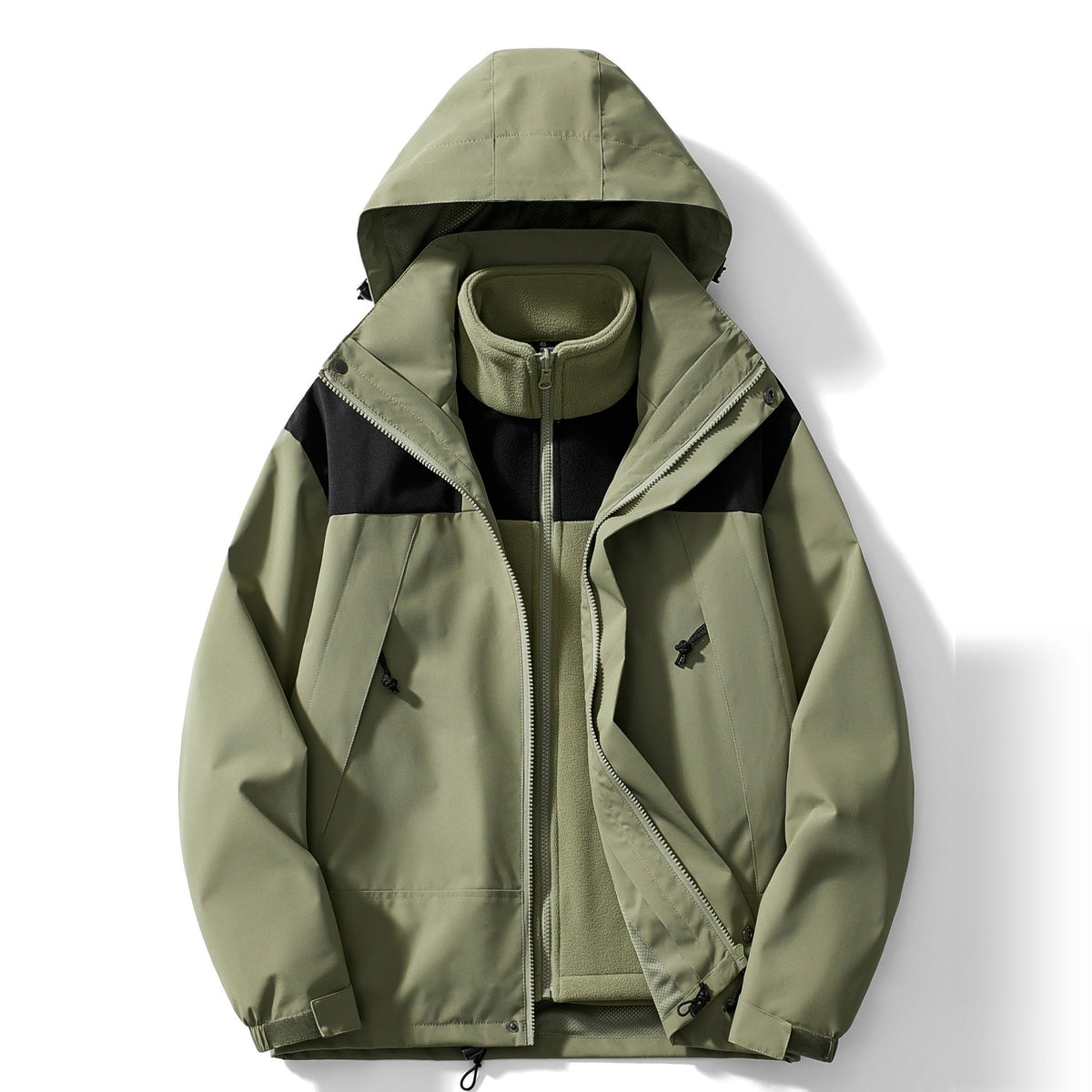 3 in 1 Outdoorjas Dames met Fleecevest | Capuchon | 6 Kleuren